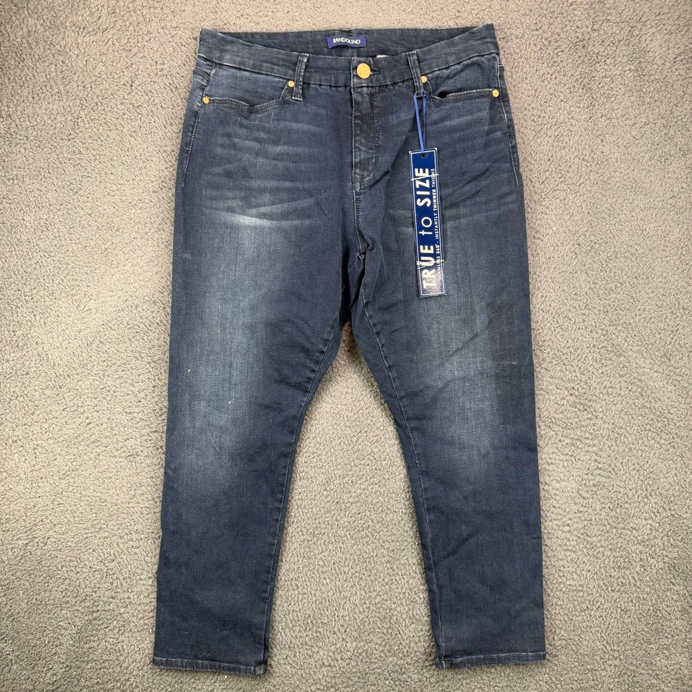 Bandolino Womens‎ Smooth Operator Jeans Dark Wash High Rise Slimming Size 12